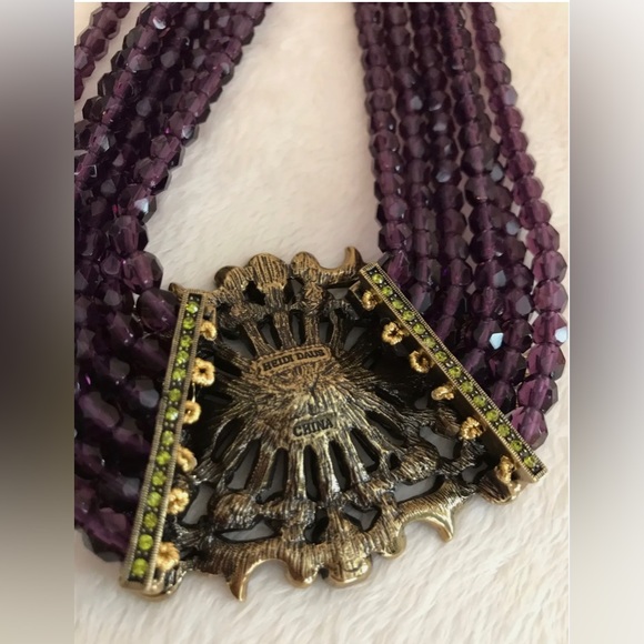 HEIDI DAUS Amethyst 6 Row Oval Pendant Beaded Necklace - Picture 7 of 10